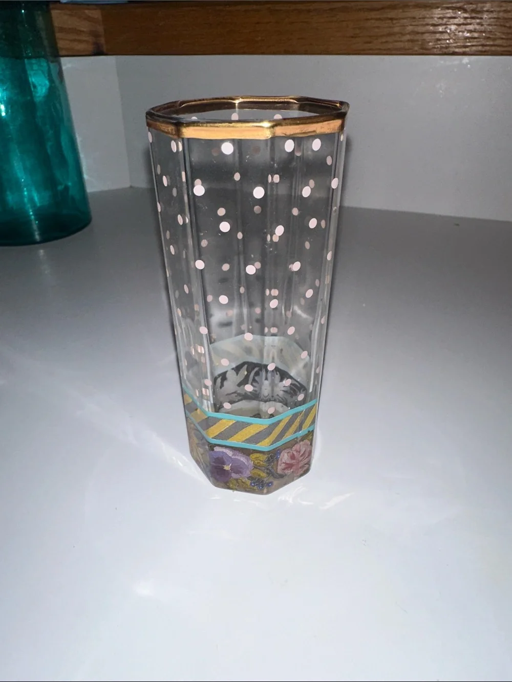 Mackenzie Childs hand painted Juice glass